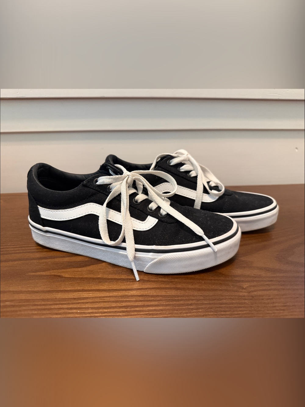 Vans Black and White Low-Top Skate Sneakers